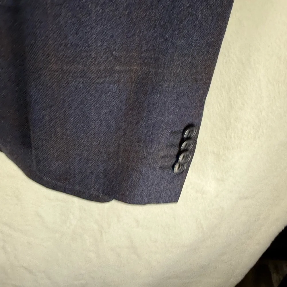 Joseph Abboud Blue Plaid suit jacket Angelico Super 100s Wool medium